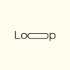 Cream Black Typography Loop Brand Logo